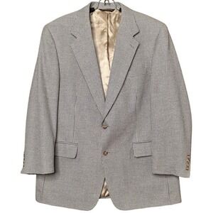 Brooks Brother Houndstooth Wool Sport Lined Blazer Men 42 Regent Fit Formal Coat
